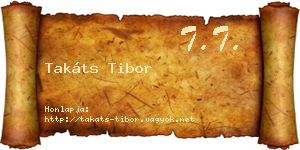 Takáts Tibor névjegykártya